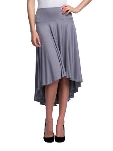 Asymmetrical circle skirt - grey.