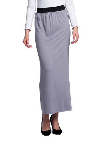 Fitted MAXI Viscose Skirt - Grey