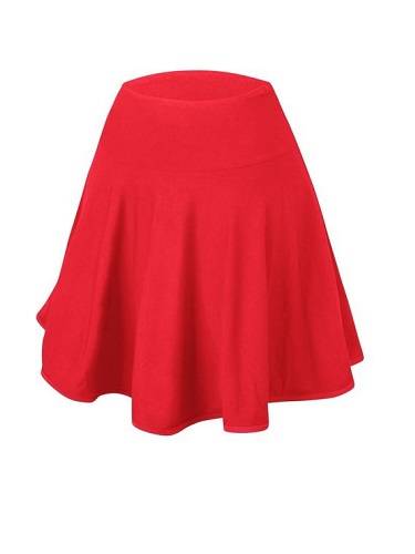 Flared circle training skirt in red VISCOSE