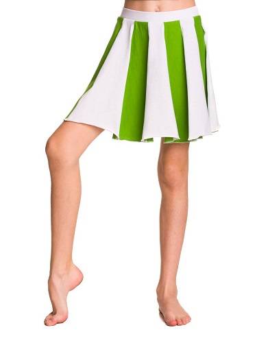 Flared full circle cotton skirt for girls from ECO-LINE - white green.