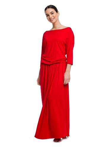 Long MAXI viscose dress - red