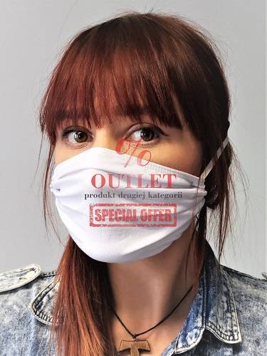 OUTLET Mask Face mask Streetwear cotton / white