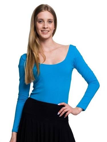 Turquoise slimming women's body with long sleeves