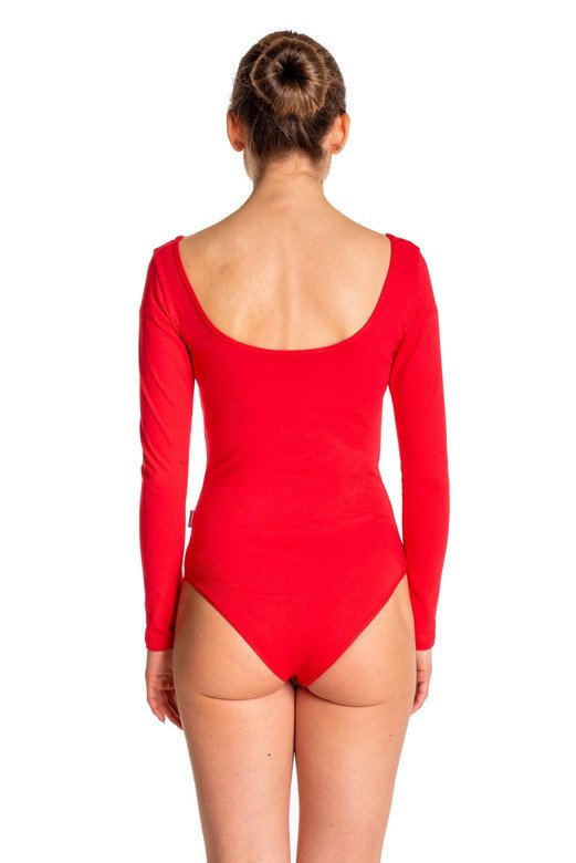 red long sleeve leotard