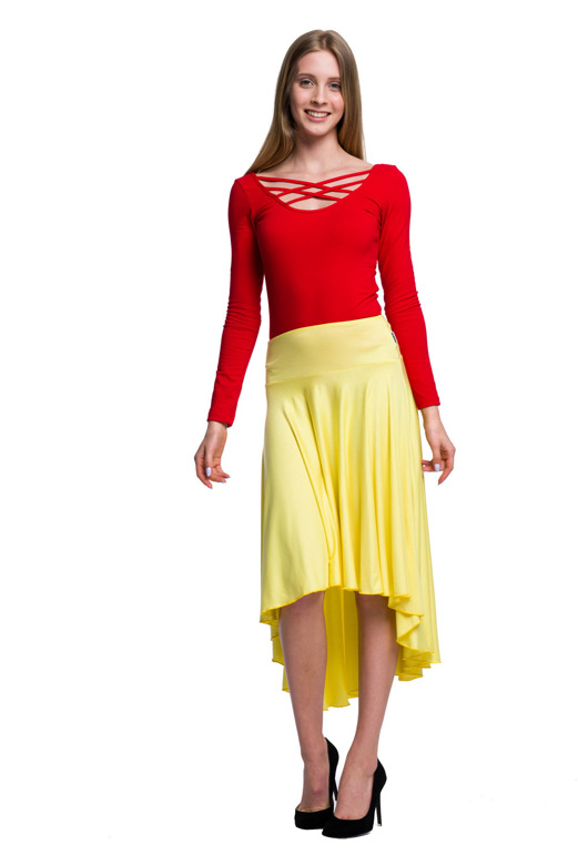 Asymmetric Circle Skirt - Lemon Yellow