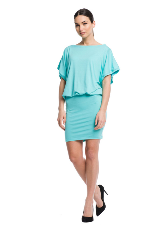 Fitted bottom dress - turquoise