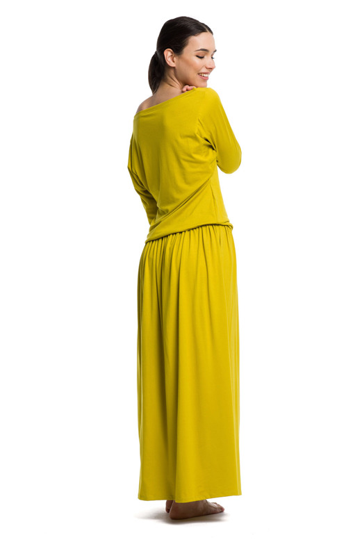Long MAXI dress made of viscose - pistachio.