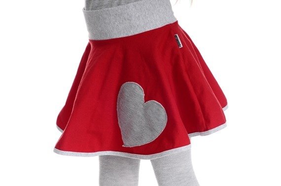 Red Heart Circle Skirt with Ruffle - Girls' Product
