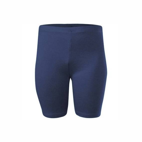 Short navy blue cotton sports leggings for women, men and children.