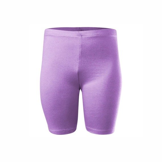 Short sports leggings for women, men and children made of cotton in lavender color.