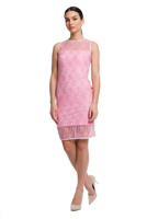 Fitted Lace Dress - Pink