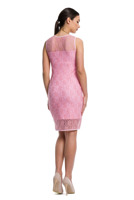 Fitted Lace Dress - Pink