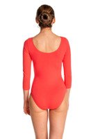 Gymnastic training body with 3/4 sleeve B10034 coral.