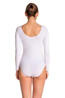 Gymnastics Training Body with Long Sleeve B100D White.