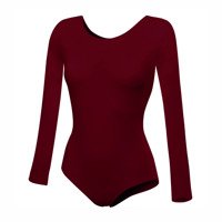 Long-sleeved Gymnastic Training Body B100D Bordeaux