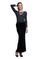 Women's long-sleeved graphite laced bodysuit