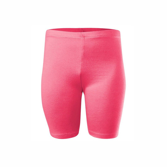 Short coral cotton sports leggings for women, men, and children.