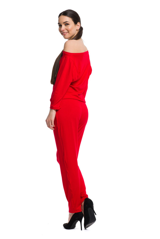 Red women's jumpsuit with pants