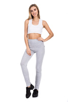 Women's high-waisted sports leggings - grey