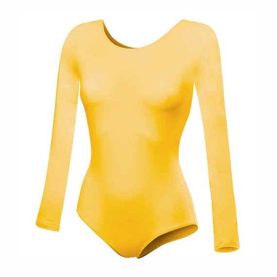 Gymnastic Long-Sleeved Body Training B100D Yellow.