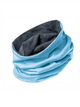 Blue and graphite double-layered warm TUBE scarf-neck warmer