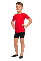 Short black cotton sports leggings for women, men and children.