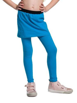 Long Turquoise Leggings with Skirt