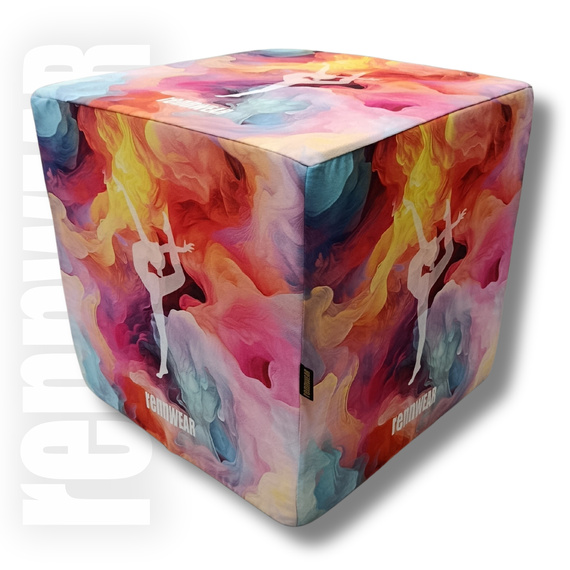 COLORFULL | Kostka treningowa do ćwiczeń | Pufa |  40x40x40 cm | rennWEAR