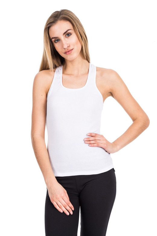 Cotton Tank Top - Boxer Style - White.