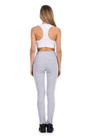 Women's high-waisted sports leggings - grey