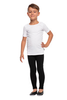 Sport leggings for women, men, and children with long cotton black legs.