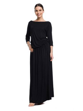 Long MAXI viscose dress - black