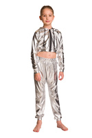 Children's metallic silver stage pants.