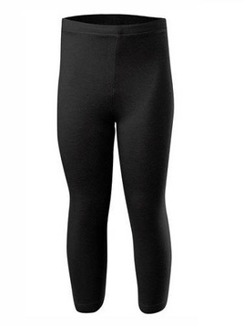 Sporty 3/4 Length Leggings for Women, Men and Kids in Black Cotton