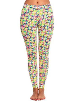 Women's/ Girls' Long Sport Leggings with Colorful Circles.