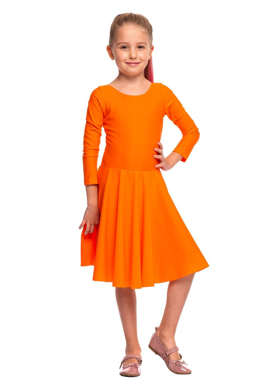Tournament Dance Dress for Girls FIRST STEP Orange.