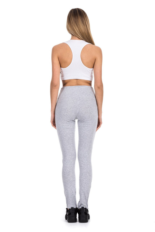 Women's high-waisted sports leggings - grey