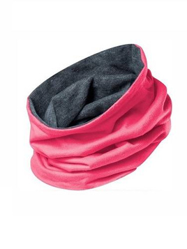Warm Double-Layered Coral and Graphite Tube Scarf and Neck Gaiter