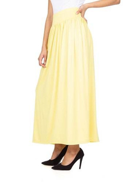 Maxi viscose skirt - lemon yellow