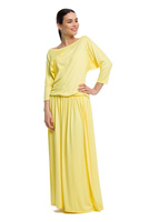 Long MAXI viscose dress - lemon.