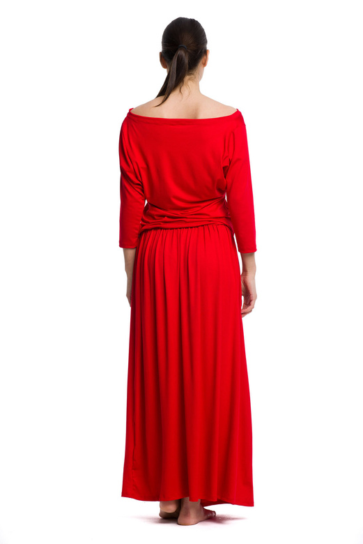 MAXI viscose long dress - red