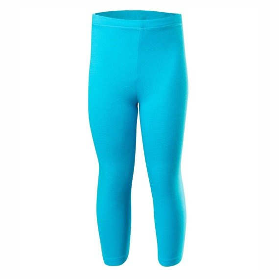 Turquoise 3/4-length cotton sports leggings for women, men, and children.