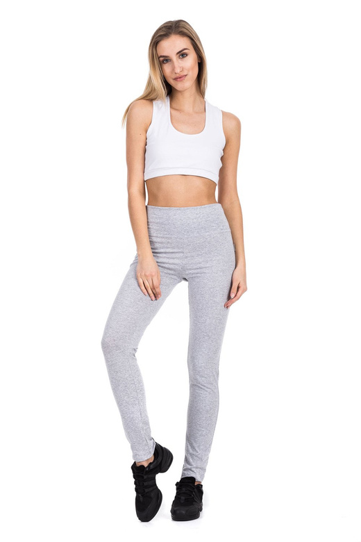 Women's high-waisted sports leggings - grey