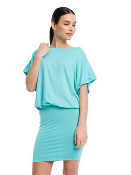 Fitted bottom dress - turquoise