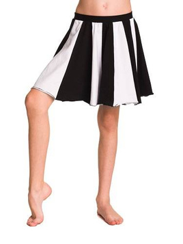 Flared skirt with full circle for a cotton ECO-LINE girl - black white.