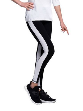 Black leggings with white stripes black white.