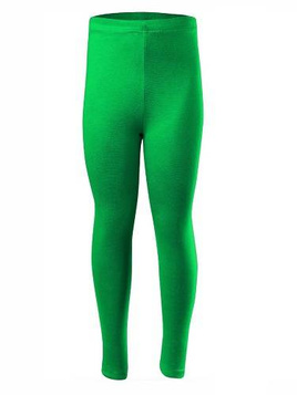 Sport leggings for women, men, and children with long cotton legs in green.