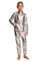 Children's metallic silver stage pants.