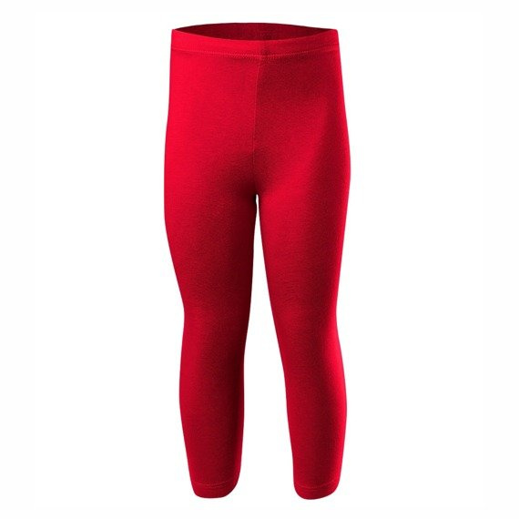 3/4 Sports Cotton Leggings for Women, Men, and Children in Red