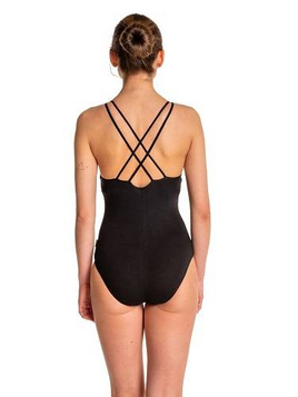 Body treningowe gimnastyczne na ramiączkach PAJĄCZEK B103C czarny